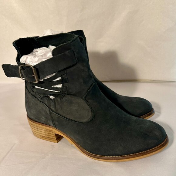 Coolway Women's Suede Ankle Booties Size 39 (8) Black Made In Spain Block Heel - Picture 14 of 15